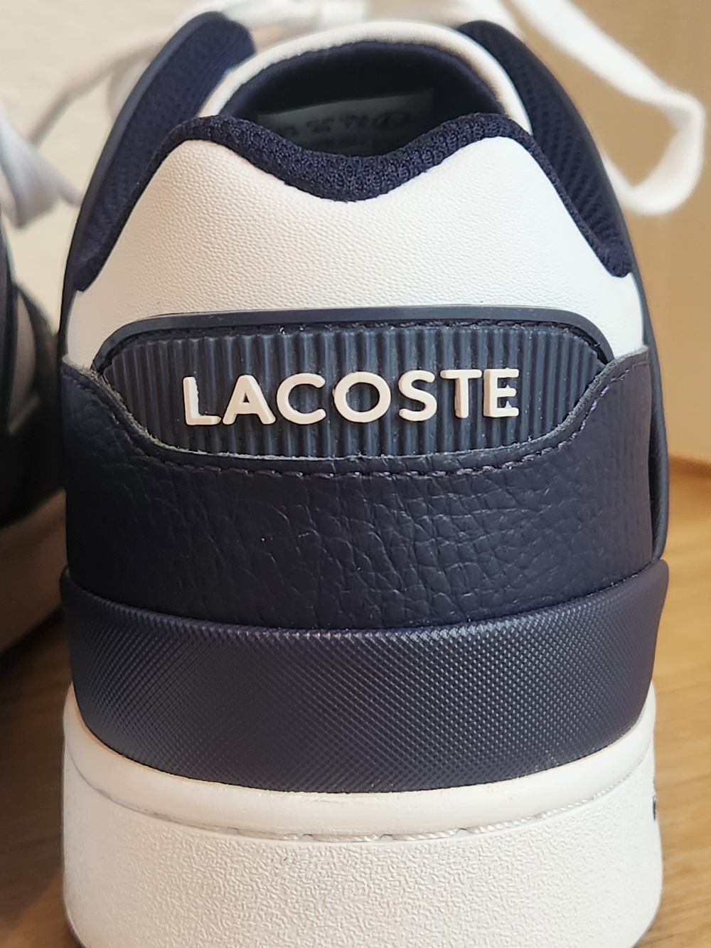 Lacoste Court Cage Navy & White Low-Top Leather Sneakers - Picture 4 of 9